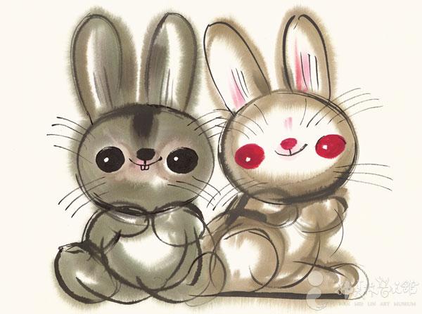 韩美林兔年画兔